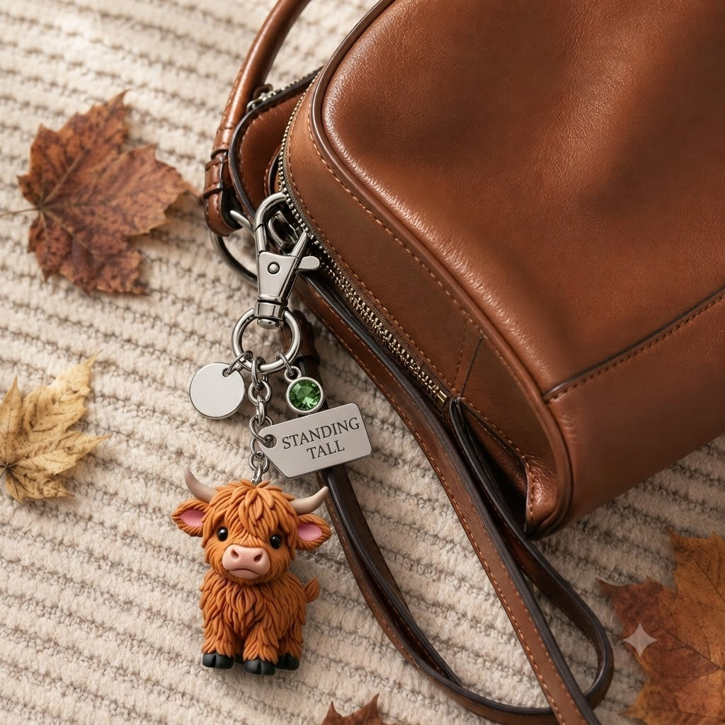 🐮A Little Highland Cow For You Keychain: Your Daily Reminder of Quiet Strength