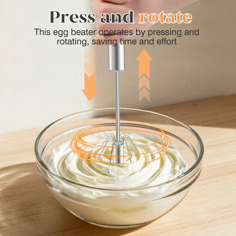Rustproof Hand Push Whisk For Baking & Daily Drinks✨