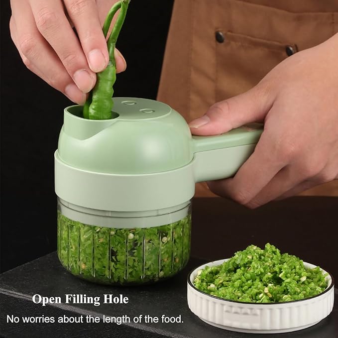 🔥4-in-1 Electric Vegetable Slicer Set, Vegetable Cutter