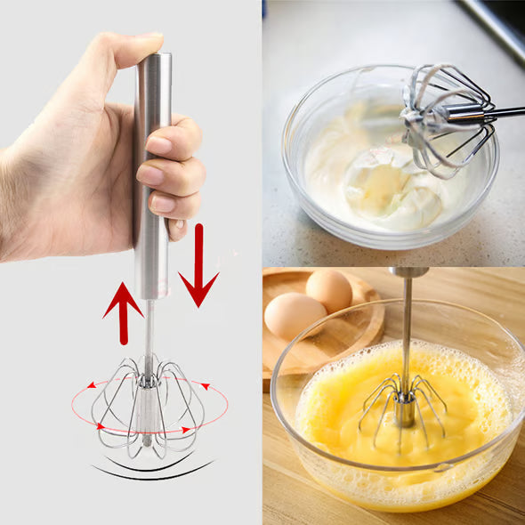 Rustproof Hand Push Whisk For Baking & Daily Drinks✨