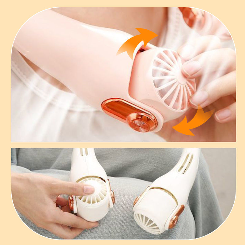 🍃 Neck Air Conditioner Fan – Ultra‑quiet, 360° rotating, 3 speeds. Hands‑free cooling, long battery. Summer essential!